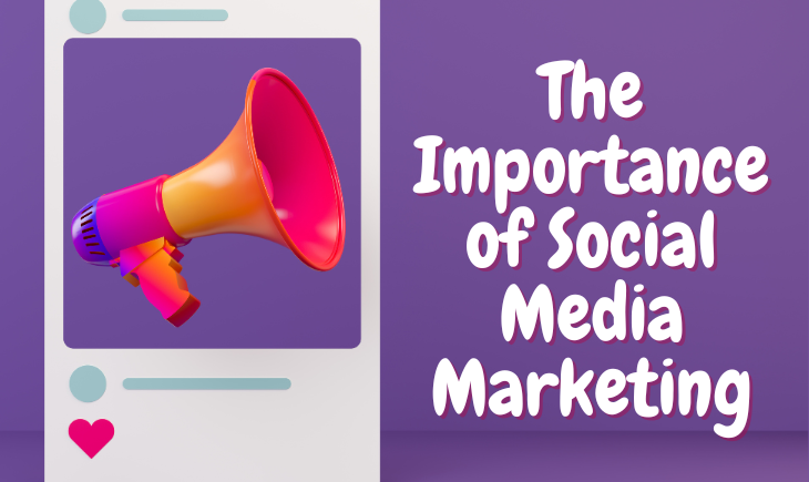 There is a picture of an Instagram post with a megaphone. Beside this post is the article title, "The Importance of Social Media Marketing."